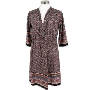 Donna Moda Italiana Women’s Vintage Black Turquoise Pink Paisley Dress  M